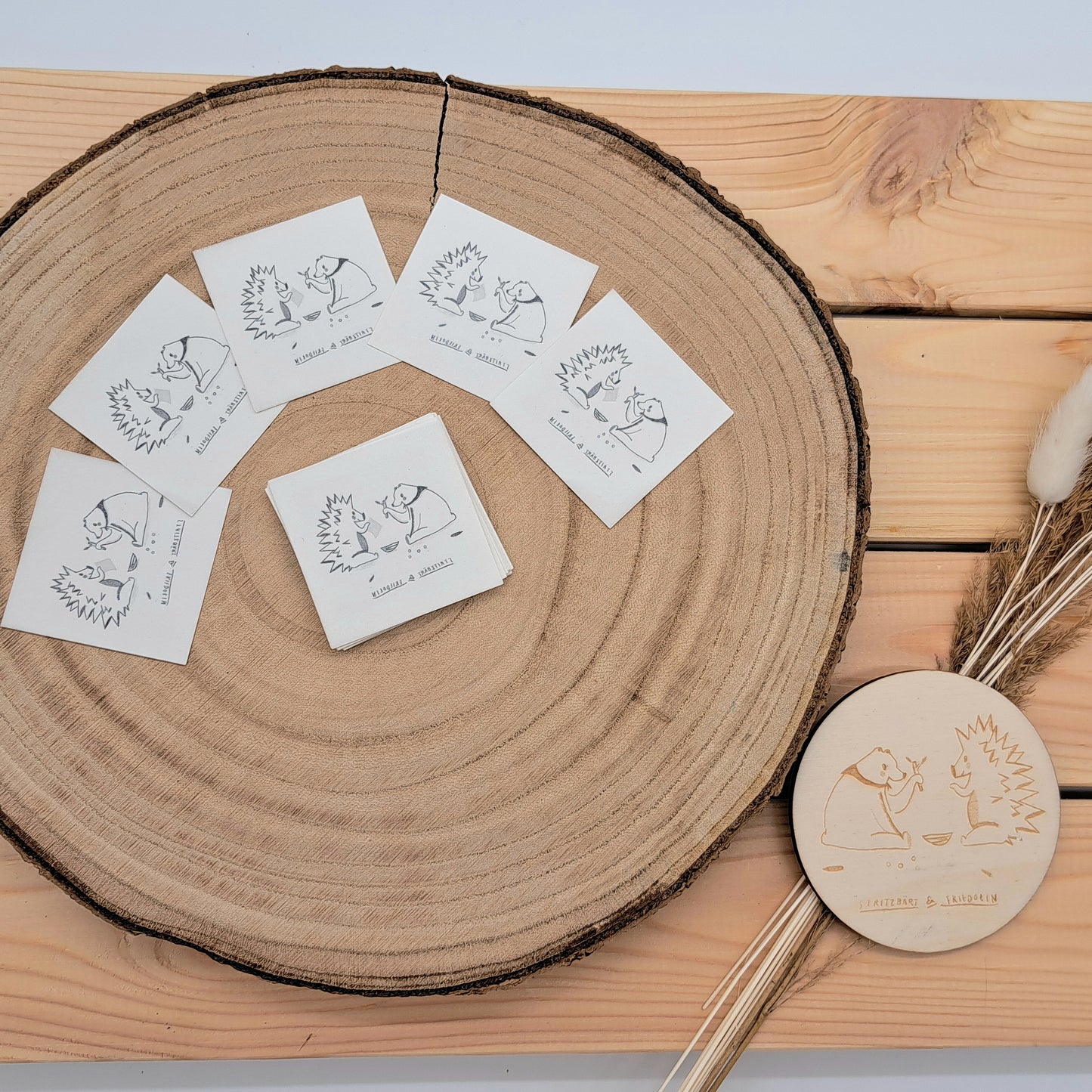 stritzbärt & friedolin, kindertattoo, klebetattoo, bär, igel, freunde, zauberkraft