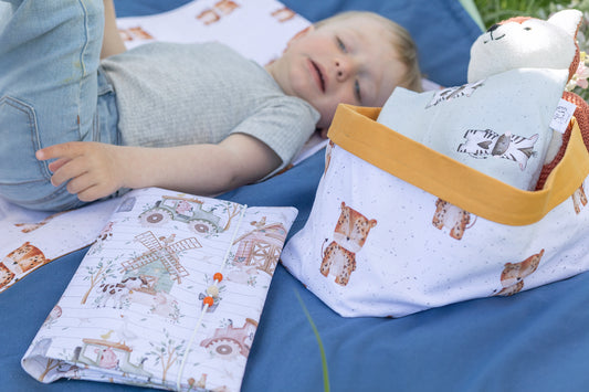 AUFBEWAHRUNGSKÖRBCHEN | praktische und waschbare Windelaufbewahrung, welche später als Spielzeugaufbewahrung genutzt werden kann