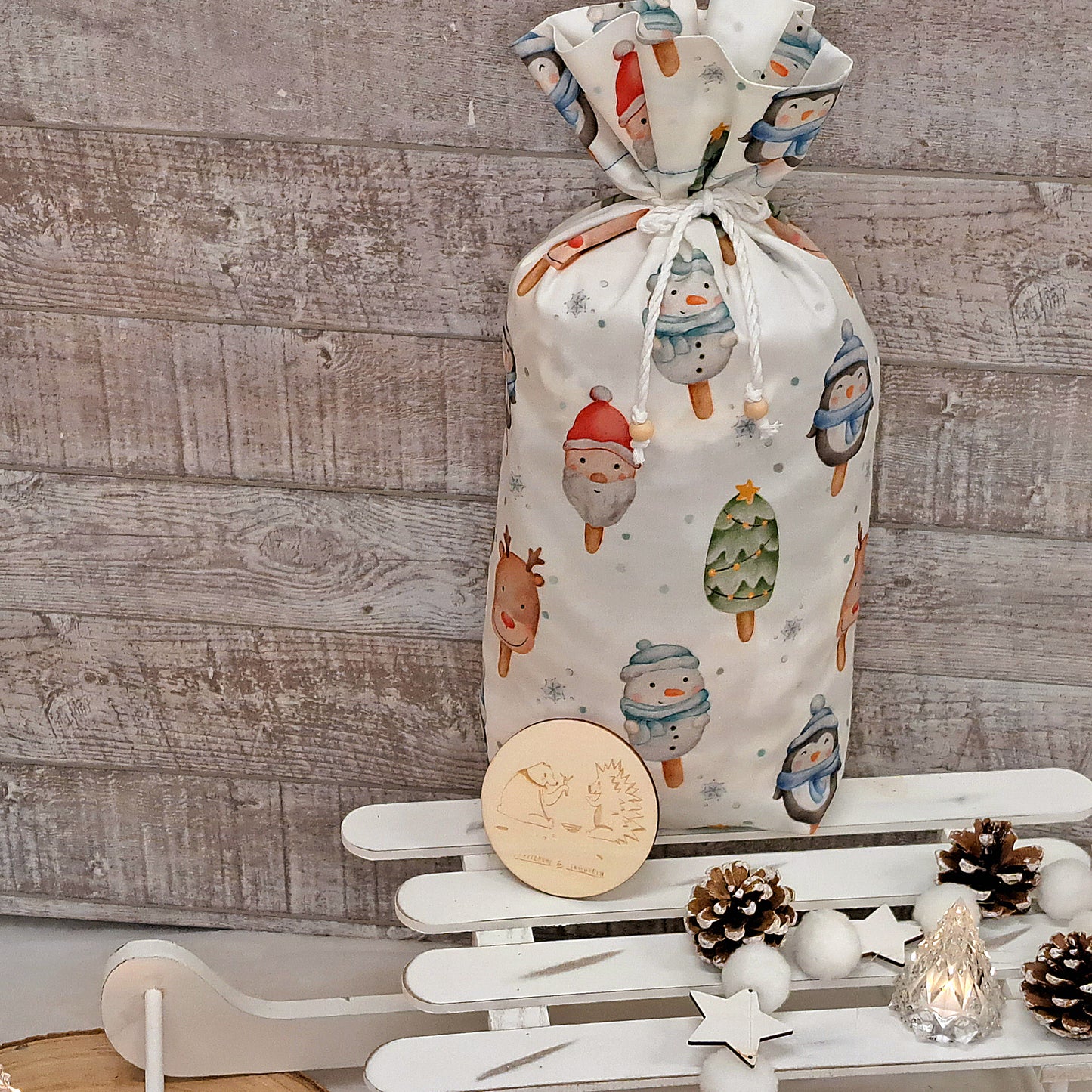 Weihnachtssackerl, Nikolaussackerl, Alternative zu Geschenkspapier, Weihnachtseis