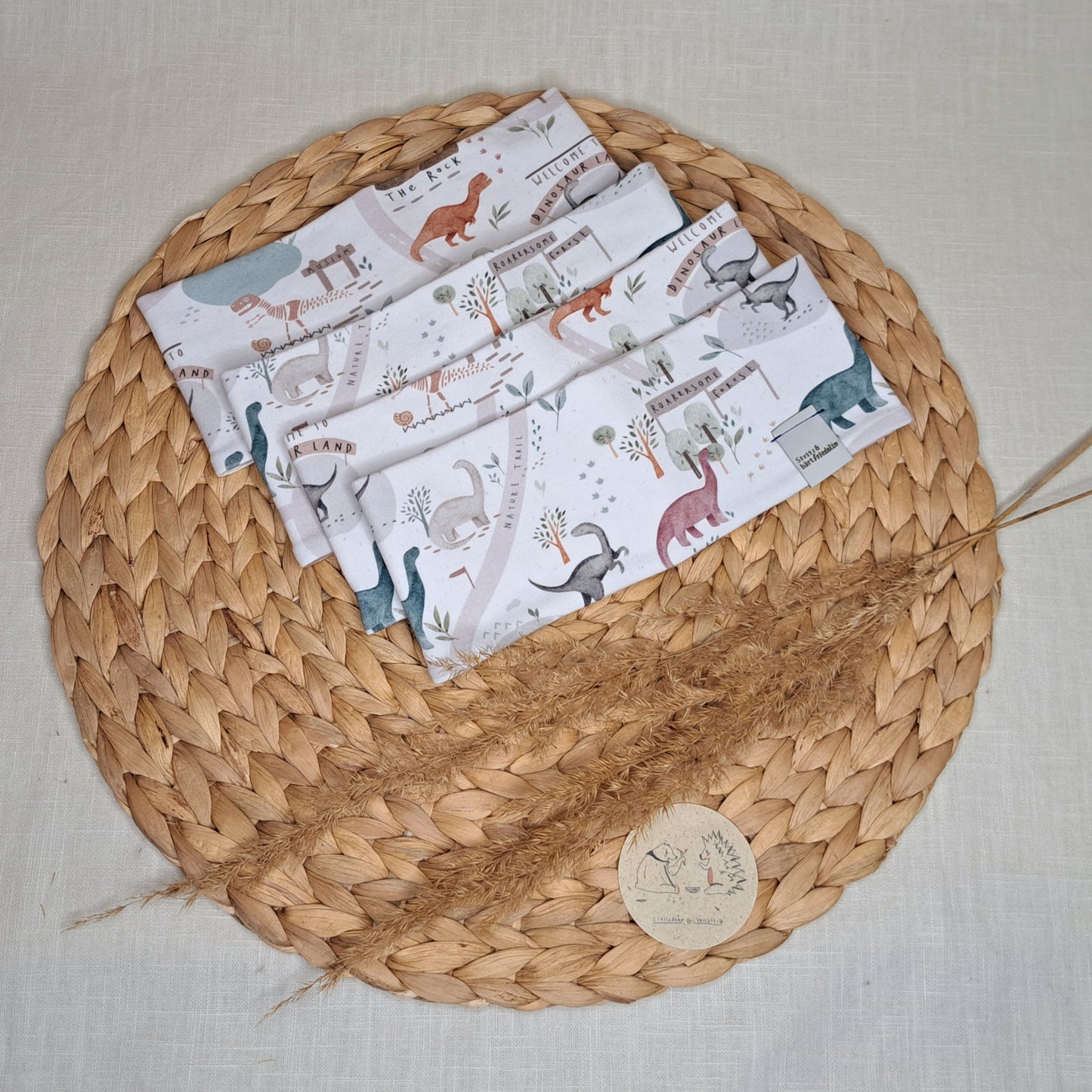 Stirnband, Kinder, Motive, mitwachsend, Dinolandschaft