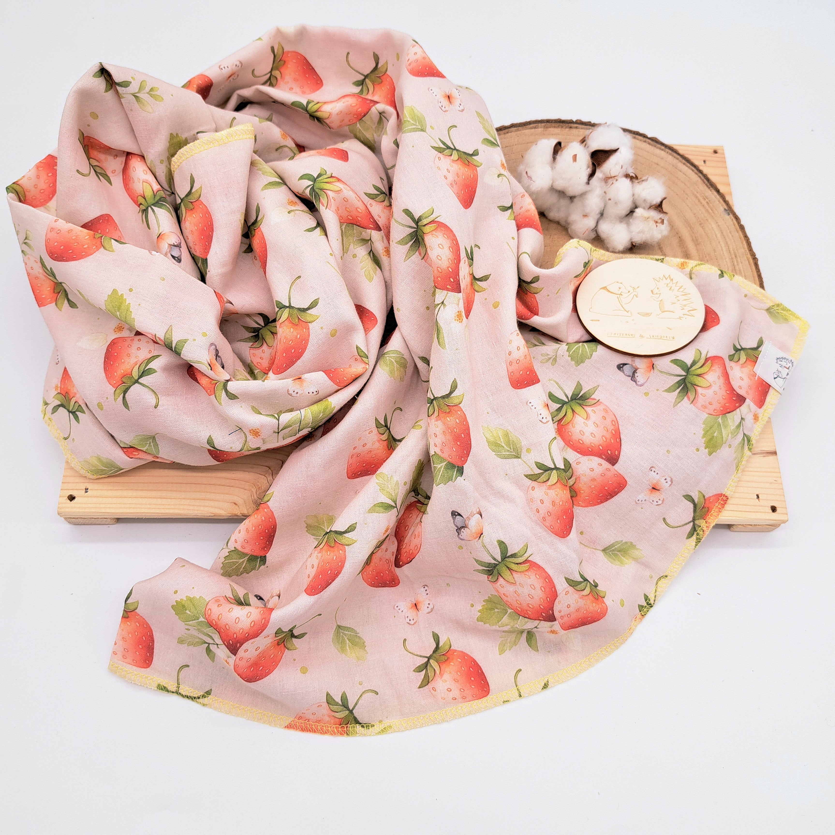 Schmusetuch, Musselintuch, Übergröße, 1.10m X 1.20m, Pucktuch, leicht, Musselin, saugstark, weich