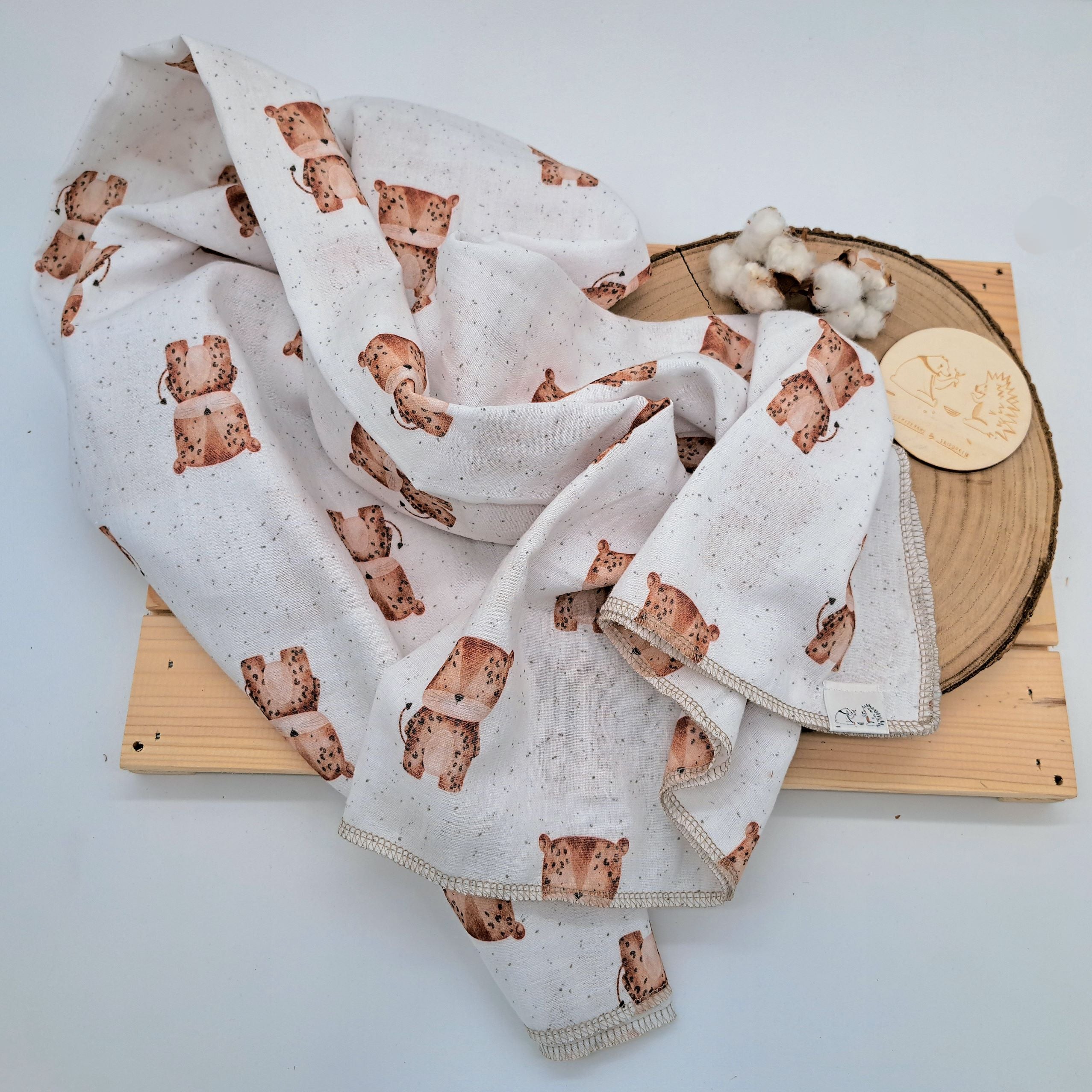 Schmusetuch, Musselintuch, Übergröße, 1.10m X 1.20m, Pucktuch, leicht, Musselin, saugstark, weich