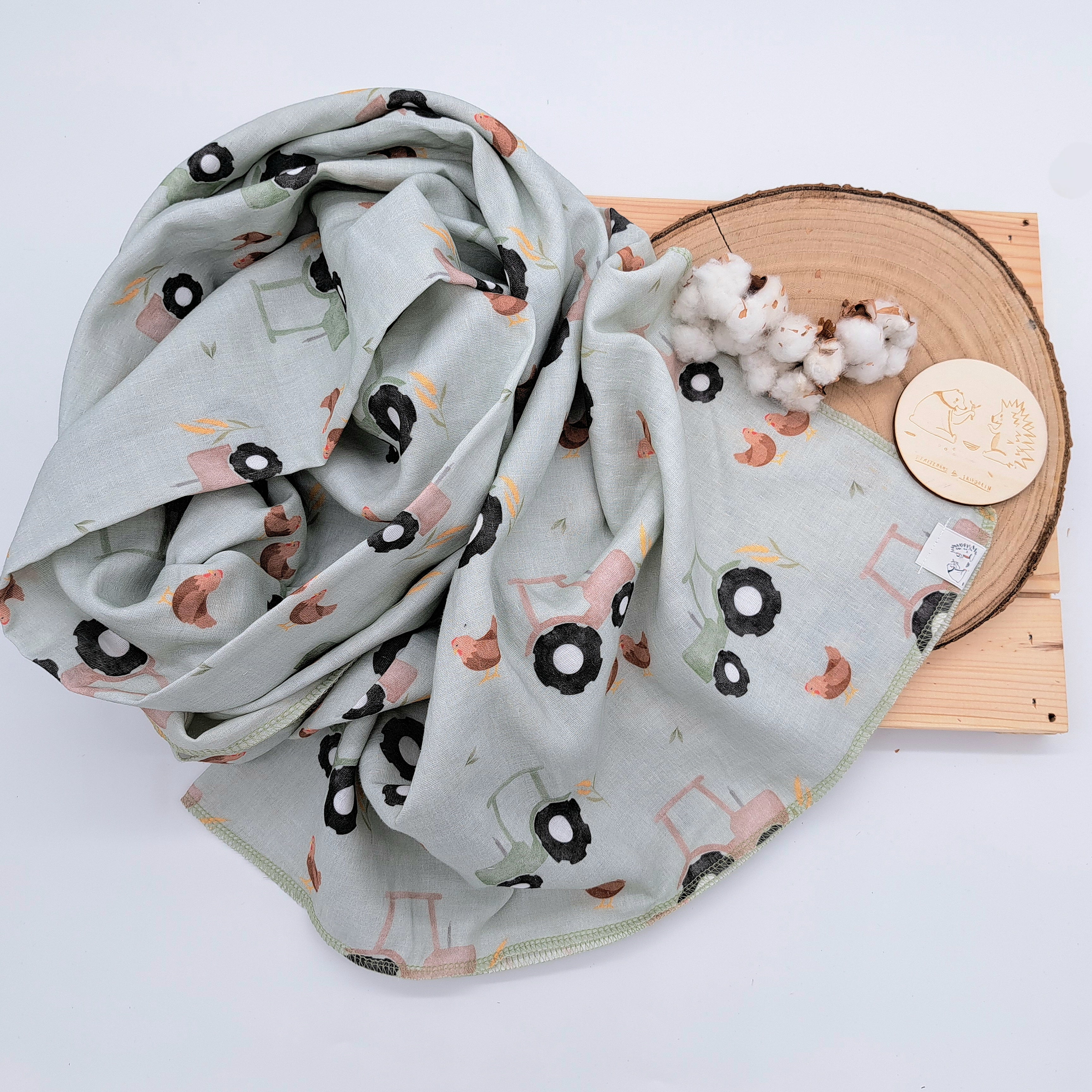 Schmusetuch, Musselintuch, Übergröße, 1.10m X 1.20m, Pucktuch, leicht, Musselin, saugstark, weich