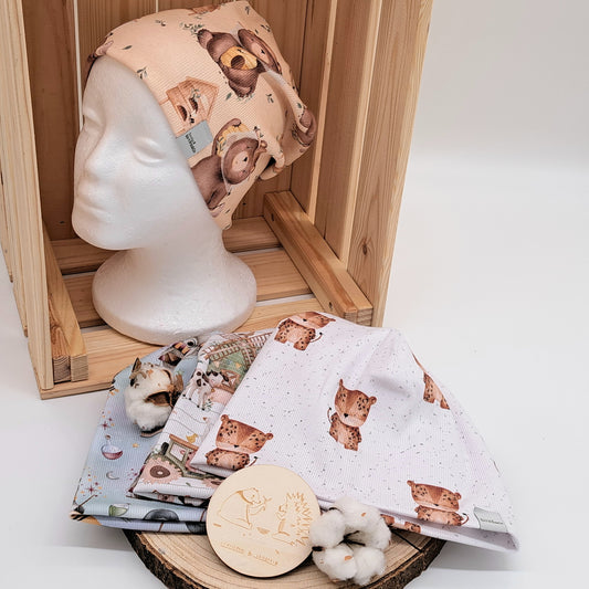 KINDERMÜTZE "Beanie" | aus weichem Rippjersey - super dehnbar - anschmiegsam und mitwachsend