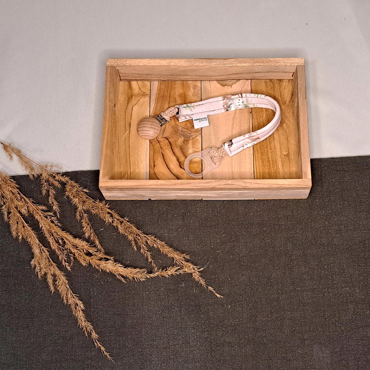 Schnullerband, Schnullerhilfe, Band, Praktisch, waschbar, Elch, Eule, Winterfreunde, Winterlandschaft